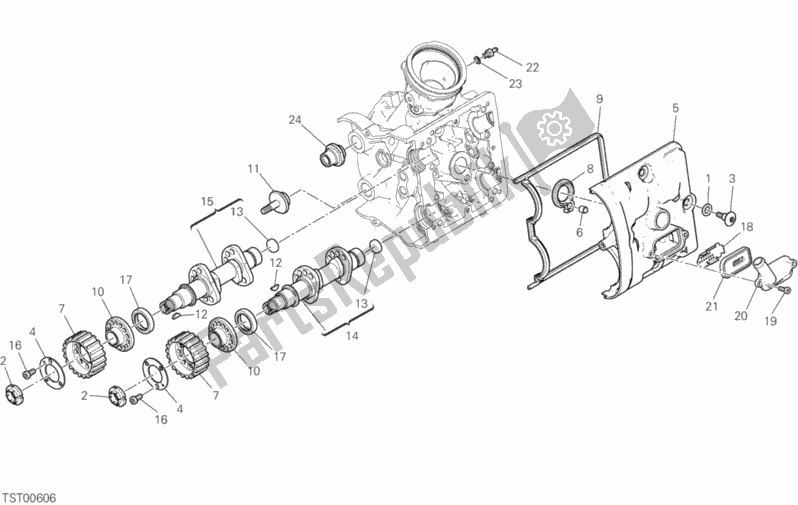 All parts for the Testa Orizzontale - Distribuzione of the Ducati Multistrada 950 Touring 2018